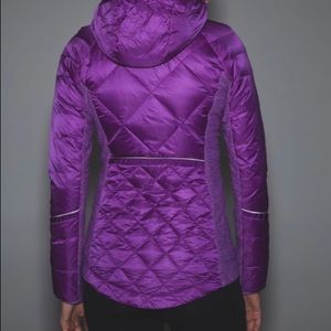 Lululemon Down For A Run Jacket Tender Violet Size 4. 800 fill power goose down